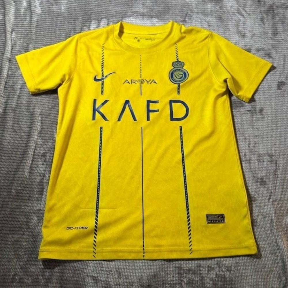Nike Al Nassr FC‎ 2023-24 Ronaldo Home Jersey Yellow Dri-FIT ADV Mens Small